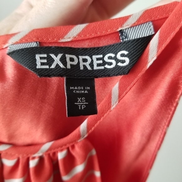 Express Orange and Cream Striped Halter Shift Dress with Keyhole Detail, Size XS - Picture 8 of 10